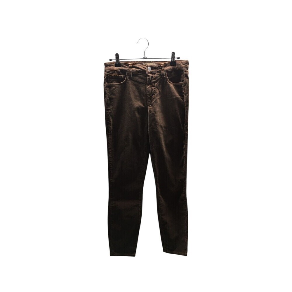 L'Agence Jeans Women's Size 25 Brown Truffle Margot Skinny Velvet Cotton Blend